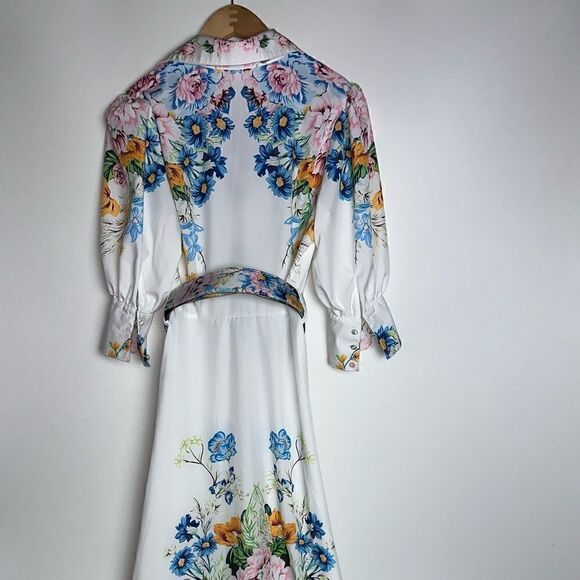 White Floral Maxi Dress - Picture 13 of 16
